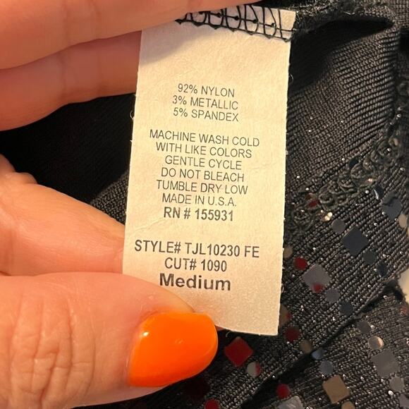 JLUXLABEL Black Sequined Belted Cardigan Medium NWT - Picture 8 of 9